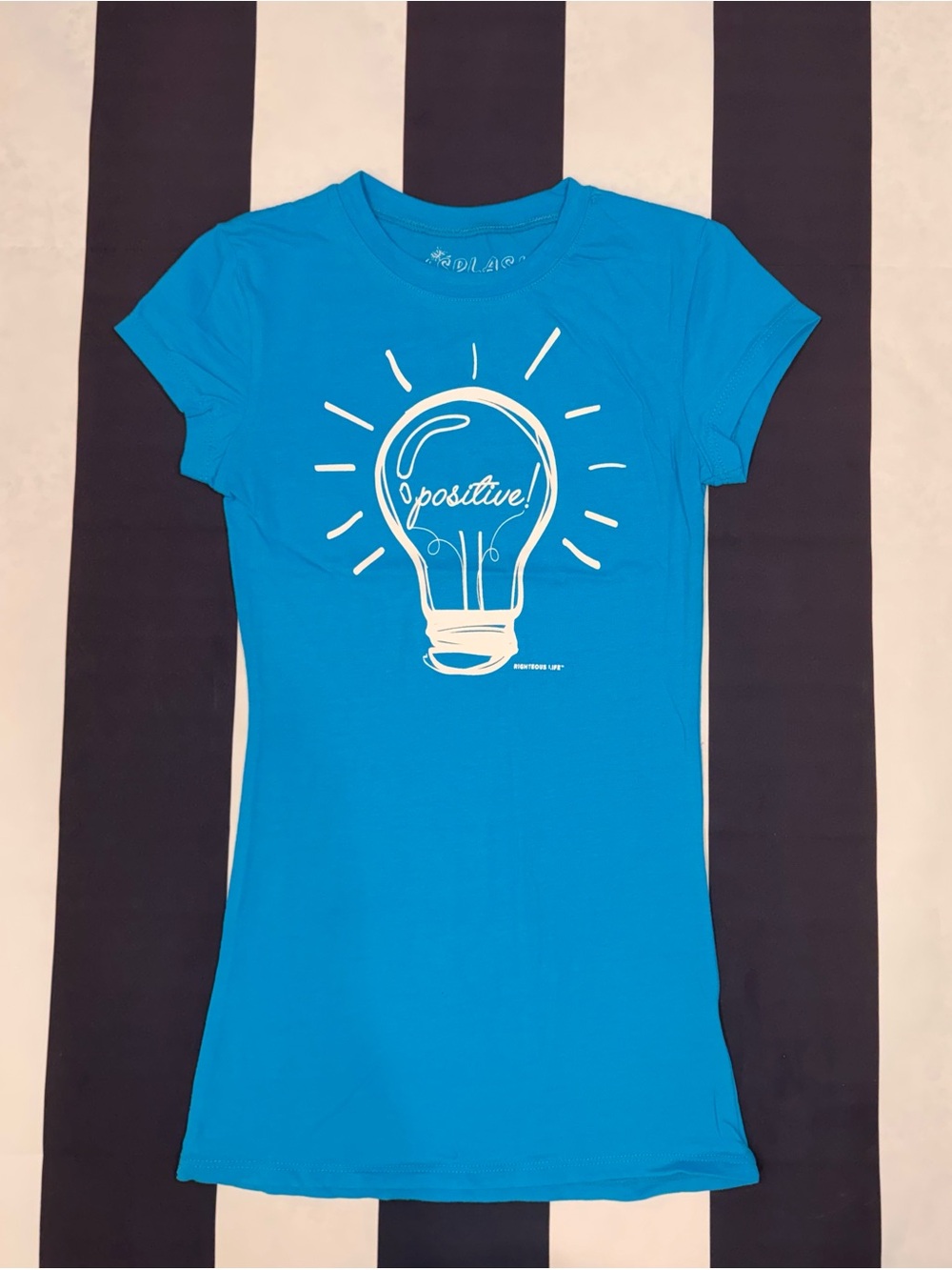 Splash Bright Blue Short-Sleeve Tee with White Lightbulb Graphic